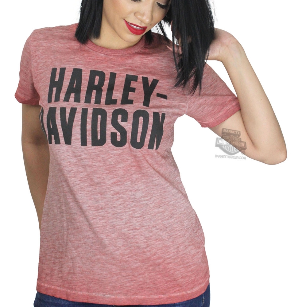 Harley Davidson Red short sleeve T shirt Logo Sz S